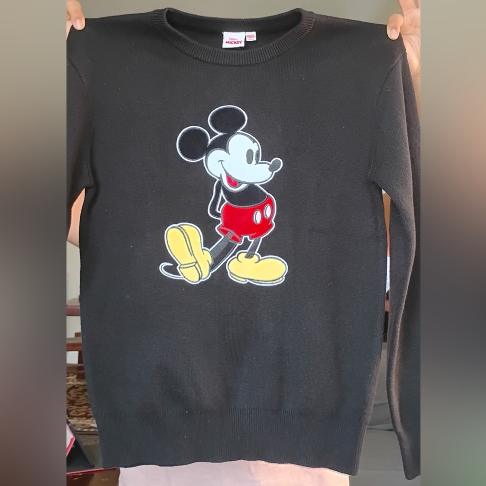 Disney Black Sweater with Mickey Mouse Design
